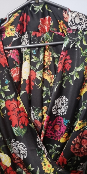 Womens long Tia Bell Sleeve Surplice top - Picture 2 of 4